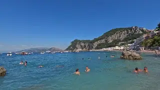CAPRI ITALY BEACH WALK [5K] - Capri Marina Grande Beach - Italy Amalfi Coast trip