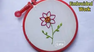 Beautiful Pink Flower Embroidery Design | Hem Selay | Embroidery Work For clothes