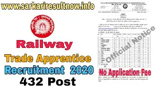 Railway  SECR Trade Apprentice Recruitment Online 2020