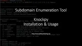 Installation & Usage: Knockpy | Subdomain Enumeration
