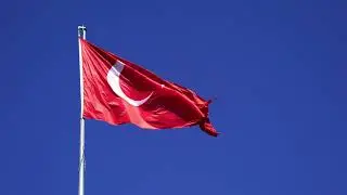 Turkish Flag Waving 4K royalty free stock footage