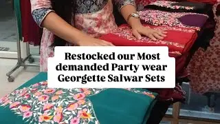 Restocked Multi colour embroidered Party wear Georgette unstitched salwars |    SAMHITHA COLLECTIONS