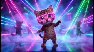 Cat Dancing in a Neon Club 😹🔥
