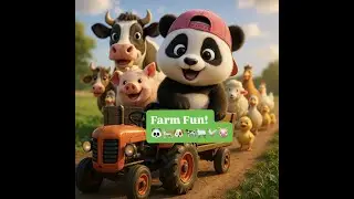 Farm animals song with baby  panda RinRin 🐮🐷 | Fun video for kids ❤💛#cute #animals #song #farm