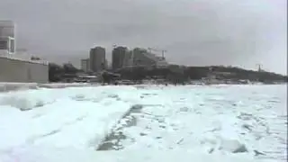 Sounds of frozen sea. Odessa - Ukraine. February 2012