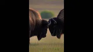 Bison Fight 🦬💥 | Giant Horn Clash | Wild Strength Battle|#ytshorts#yttrending#ytviralvideo#wildlife