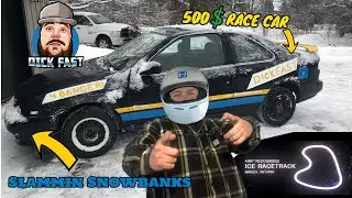 RACING With 500$ CARS on ICE & SNOW (ice racing side by side with 20 other cars)