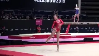 Claire Martin [FRA] Podium Training FX - 2015 Worlds Glasgow