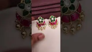 silver mix kundan jewellery, #earrings, @price 1100/-