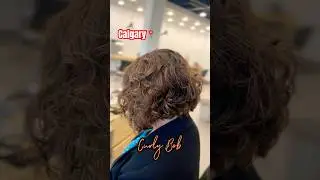 Curly bob hair transformation by Aman at Calgary #trendyhairdecision
