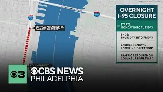 Part of I-95 to close overnight in Philadelphia this week