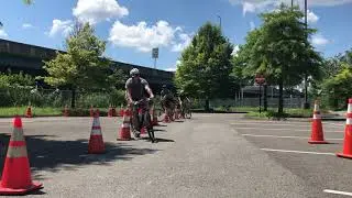 UTPD Bike School Participants on Slalom Course