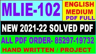 mlie-102 solved assignment 2021-22 / mlie 102 solved assignment in English / ignou mlie 102