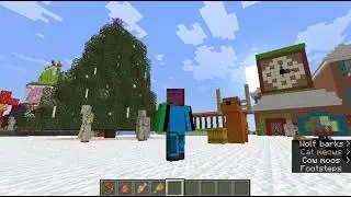morning walk w/pets to new spider build & Christmas village - minecraft