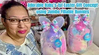 Adorable Baby's 1st Easter Gift Concept using Jumbo Fillable Bunnies