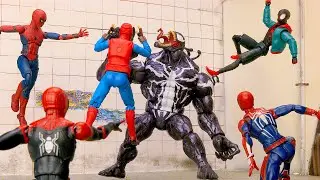 SPIDER-MAN: Venom Strikes Attack Final Battle in Spider-verse | Figure Stopmotion