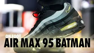 ON FOOT! Nike Air Max 95 Batman Big Bubble 🦇 Black Buff Gold Anthracite Schopes 4K IB7682-002