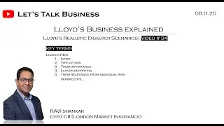 Lloyd&rsquo;s Realistic Disaster Scenarios or RDS