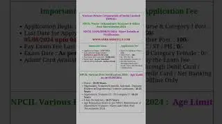 npcil various post notification 2024
