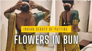 Indian Beauty Of Putting Flowers in Bun