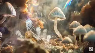 🍄 Enigmatic Fungi and Shimmering Crystals: Unveiling an Uncharted Realm 🌌🌿🔍