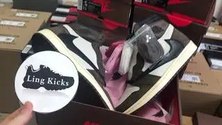 Lingkicks barcode tag Travis Scott 1s detials same to Retial