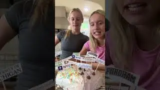 identical twins college decision cake!