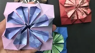 Basteln mit Papier - Origami Blume: Geschenke basteln Origami Coaster