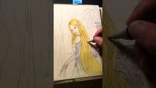 Fanciulla elfica dai capelli d&rsquo;oro- #relaxingdrawing #thelordoftherings