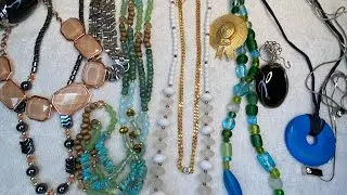Video #62 # Anne Klein #glass beaded Necklace #jadeite necklace