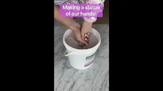 Making a holding hand statue with my toddler!! Hand casting for two! 😱 #shorts