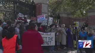 Protest staged at Brown University against signing compact