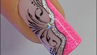 💕DECORACIÓN en UÑAS de FRANCÉS Efecto CRAQUELADO💅 #efectocraqueladoenuñas 