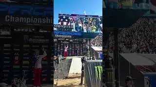 Angie Leedholm sings the National Anthem for the Monster Energy AMA Supercross at Empower Field