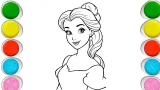 How To Draw Disney Princess drawing||Princess Belle Drawing  For Kids and Toddlers|