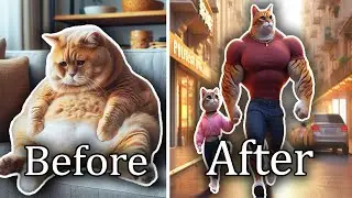 How Fat Cat Becomes Bodybuilding Cat ? Cat Story | Funny Cat AI