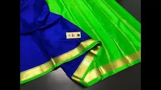 Small Border Pure Mysore Crepe Silk Sarees With Silk Mark  \\2019