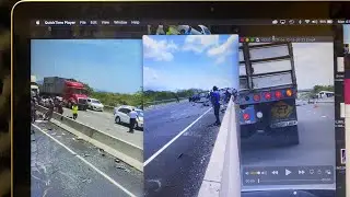 Scenes of High way 2000 crash. Around 8 expire  . Van total