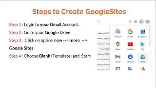 Webinar on GoogleSites : Day 2 -  GoogleSites Demonstration
