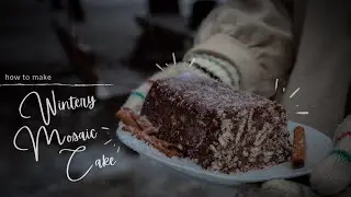 Wintery Mosaic Cake | No Bake Cake with Few Ingredients