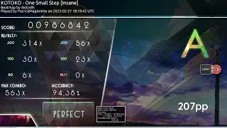 [6.1 ⭐] KOTOKO - One Small Step [Insane] +HDDT 207pp - PatrickMagAnime