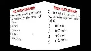 MCQ in Population Geography