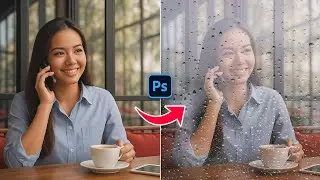 How to Created Rain Drop wet Glass Effect in Photoshop | Photoshop Tutorial 2025