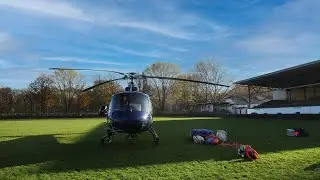 Neues Flutlicht per Lastenflug