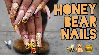 Winnie the Pooh Nails | Client Work | How to do Acrylic Nails