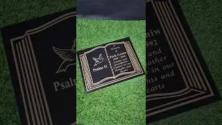 Beautifully crafted black granite memorial stone #psalms