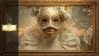Venetian Mask Portrait 4K | Luxury Gold Frame Silent TV Art Screensaver (2 Hours)