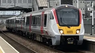 ￼2 Greater Anglia Class 720s arriving and departing Meridian Water