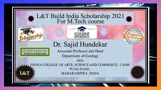 L and T Scholarship for M Tech course