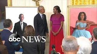 Obamas return to White House for portrait unveiling
